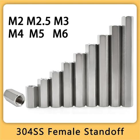 M4 304 سداسية من الفولاذ المقاوم للصدأ اللوحة المواجهة مجلس الرف مسمار تباعد المسمار الإناث PCB أعمدة الترباس فاصل 20 قطعة (50 مللي متر) in Kuwait