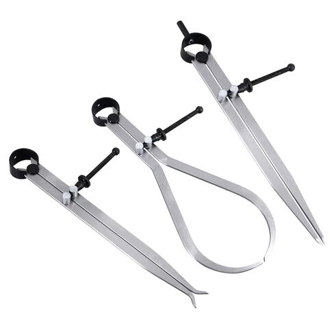 3 Pcs Carbon Steel Divider Caliper Set with Hardened Spring Fulcrum Rapid Fine Adjustment Inside Id and Outside Od Measuring Tools for Precision Machinist Work in Saudi Arabia