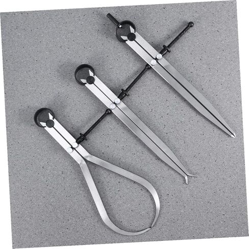 3 Pcs Carbon Steel Divider Caliper Set with Hardened Spring Fulcrum Rapid Fine Adjustment Inside Id and Outside Od Measuring Tools for Precision Machinist Work in Saudi Arabia