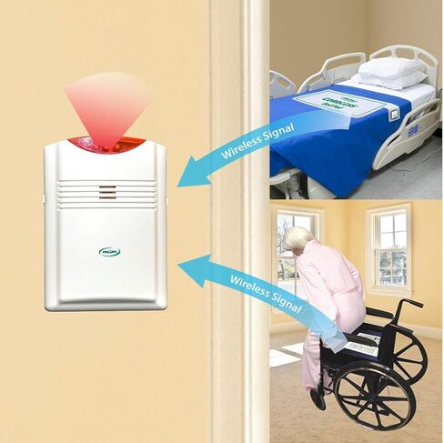 Smart Caregiver Cordless Bed and Chair Exit System - Wireless Monitor with 20in x 30in Bed Pad and 10in x 15in Chair Pad for Elderly Living with Dementia or Alzheimer's in Saudi Arabia