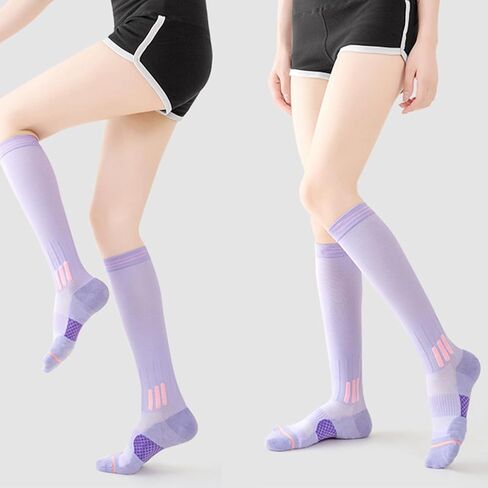 3 Pairs Compression Socks for Women Best Knee High Support for Running Athletic Cycling Travel Work and Fitness in Saudi Arabia
