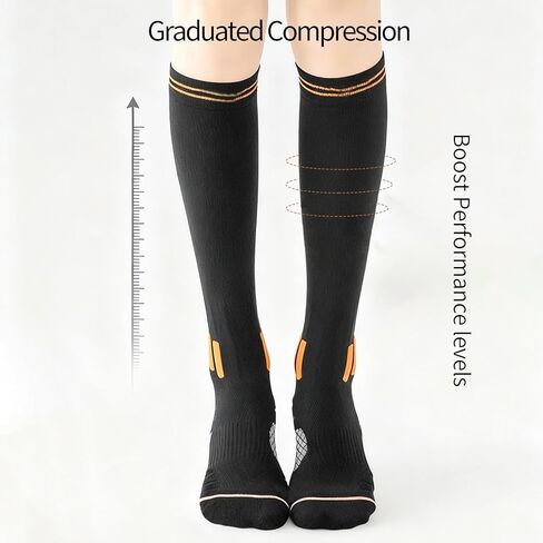 3 Pairs Compression Socks for Women Best Knee High Support for Running Athletic Cycling Travel Work and Fitness in Saudi Arabia