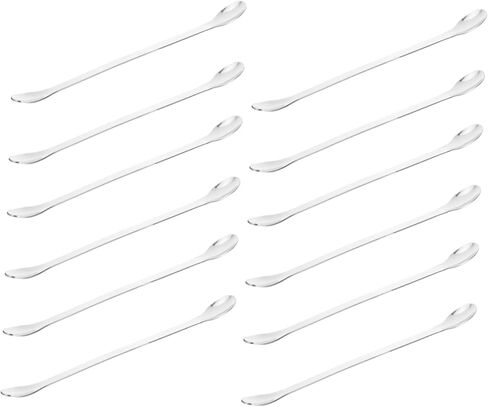 Luxshiny 12pcs Double-ended Stainless Steel Lab Sampling Spoons Mixing and Stirring Tools for Laboratory Kitchen Classroom and Craft Use in Kuwait