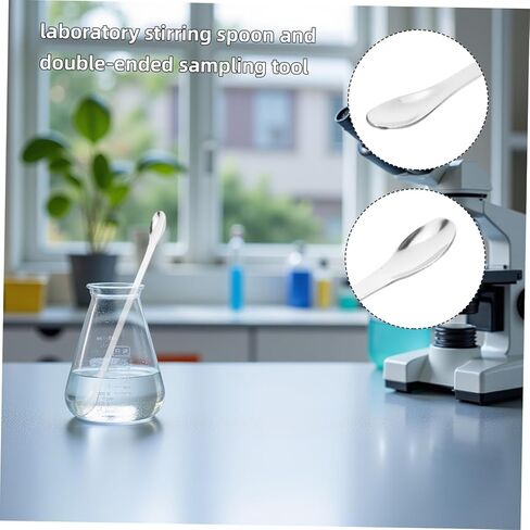 Luxshiny 12pcs Double-ended Stainless Steel Lab Sampling Spoons Mixing and Stirring Tools for Laboratory Kitchen Classroom and Craft Use in Kuwait