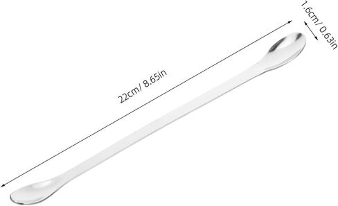 Luxshiny 12pcs Double-ended Stainless Steel Lab Sampling Spoons Mixing and Stirring Tools for Laboratory Kitchen Classroom and Craft Use in Kuwait