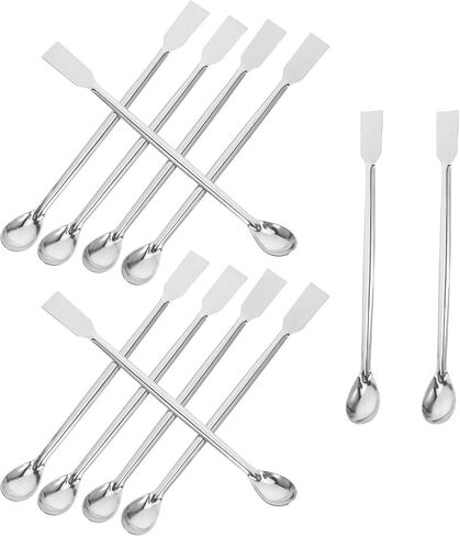 NOLITOY 12pcs Stainless Steel Lab Mixing Spoons with Square Head Design Ergonomic Lightweight Sampling Spatulas for Laboratory Kitchen and Craft Use and Easy to Clean in Saudi Arabia