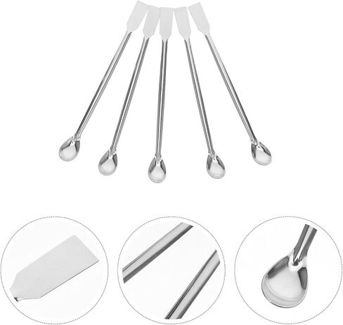 NOLITOY 12pcs Stainless Steel Lab Mixing Spoons with Square Head Design Ergonomic Lightweight Sampling Spatulas for Laboratory Kitchen and Craft Use and Easy to Clean in Saudi Arabia