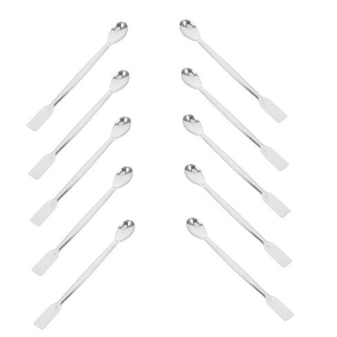 Luxshiny 10pcs Stainless Steel Double-Ended Lab Spatulas Micro Measuring Spoons for Precise Sampling and Mixing Powders Reagents Medicine Sampling Scoops for Laboratory Use in Kuwait