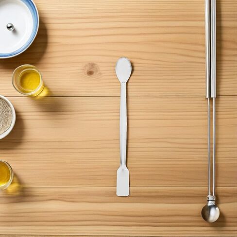 Luxshiny 10pcs Stainless Steel Double-Ended Lab Spatulas Micro Measuring Spoons for Precise Sampling and Mixing Powders Reagents Medicine Sampling Scoops for Laboratory Use in Kuwait