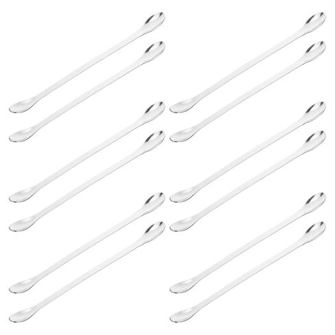 12pcs Stainless Steel Lab Spoon Spatulas Double-Ended Mixing and Sampling Tools for Laboratory Kitchen Classroom Use Compact Reusable Tiny Spoons for Precise Stirring and Measuring in Saudi Arabia