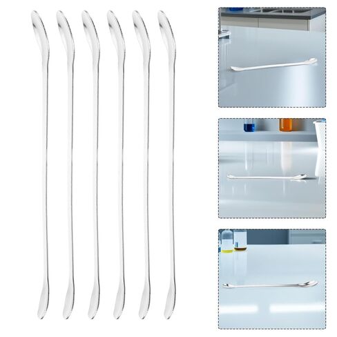 12pcs Stainless Steel Lab Spoon Spatulas Double-Ended Mixing and Sampling Tools for Laboratory Kitchen Classroom Use Compact Reusable Tiny Spoons for Precise Stirring and Measuring in Saudi Arabia