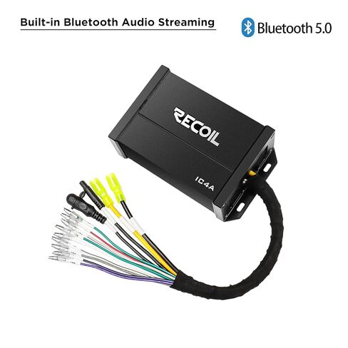RECOIL IC4A Waterproof Bluetooth 4 Channel Amplifier 260W RMS, IPX7 with AUX Input and Handlebar Remote, for Boat UTV Jeep Golf Motorcycle Hidden Installation in Saudi Arabia