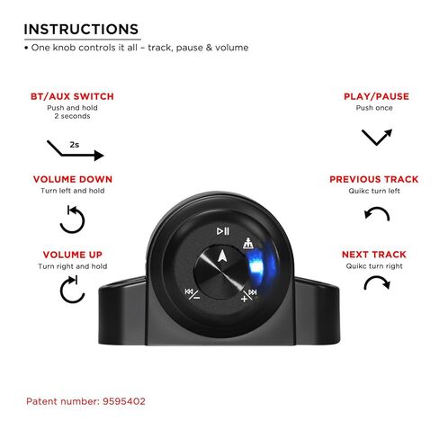 RECOIL IC4A Waterproof Bluetooth 4 Channel Amplifier 260W RMS, IPX7 with AUX Input and Handlebar Remote, for Boat UTV Jeep Golf Motorcycle Hidden Installation in Saudi Arabia