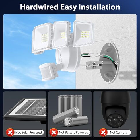 Onforu 5 Heads 55W LED Security Lights Motion Sensor Outdoor, 360° Wide Angle Wide Illumination, 5000LM Flood Light, 6500K, IP65 Waterproof, Hardwired Wall Light for Garage, Yard, Porch, Entryway in Kuwait