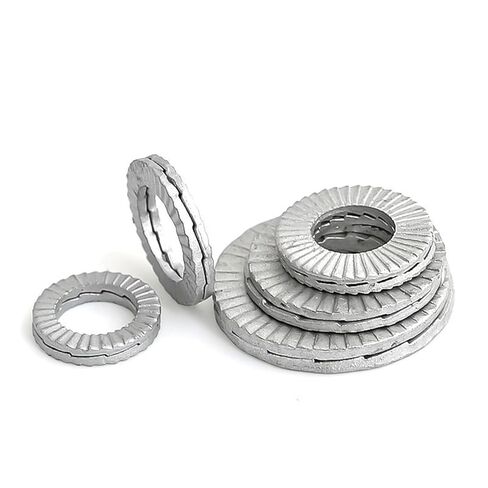 غسالات Qinlu-M3 M4 M5 M6 M8 إلى M30 304 من الفولاذ المقاوم للصدأ DIN25201 ذات طابقين وتد ذاتي القفل، حشية فضفاضة 1/5/10 قطع، لإصلاح المصانع (M3 10 قطع) in Kuwait