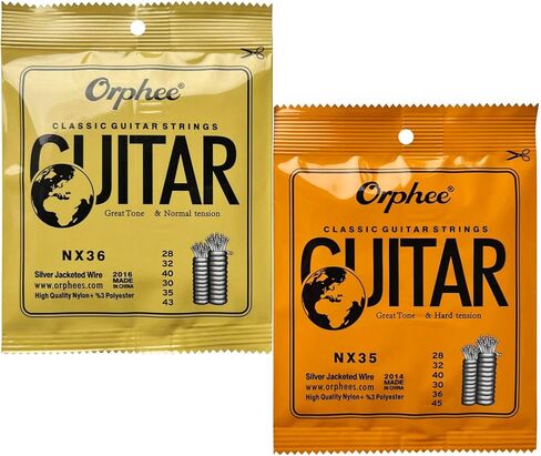 2 Sets NX35NX36 Clear Nylon Silver Plated Classical Guitar Strings Normal Hard Tention 028-043 028-045 in Saudi Arabia
