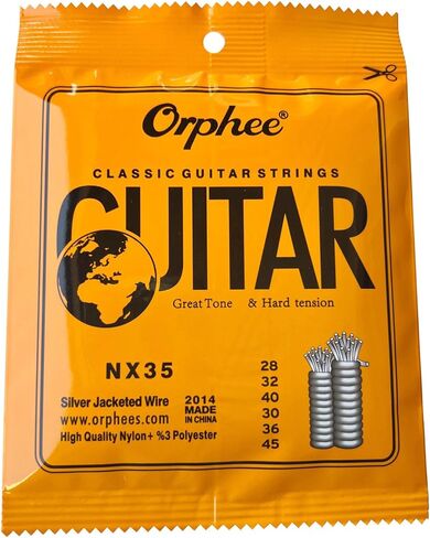 2 Sets NX35NX36 Clear Nylon Silver Plated Classical Guitar Strings Normal Hard Tention 028-043 028-045 in Saudi Arabia