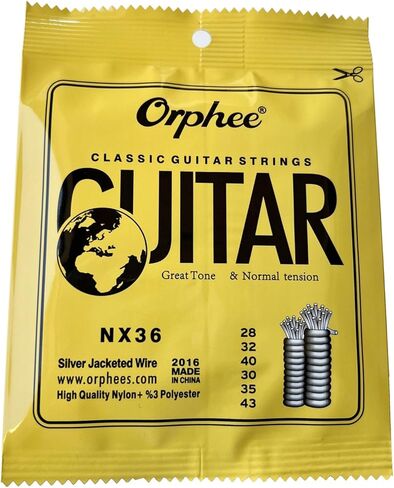2 Sets NX35NX36 Clear Nylon Silver Plated Classical Guitar Strings Normal Hard Tention 028-043 028-045 in Saudi Arabia