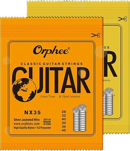 2 Sets NX35NX36 Clear Nylon Silver Plated Classical Guitar Strings Normal Hard Tention 028-043 028-045 in Saudi Arabia
