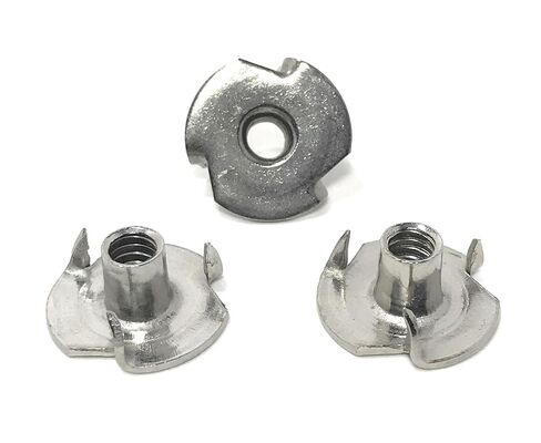 T-NUT من الفولاذ المقاوم للصدأ 10-32x9/32 (3 شقوق) صواميل تي شيرت (10-32 خيط 9/32 بوصة طول البرميل) 18-8 ستانلس - (25) قطعة in Saudi Arabia