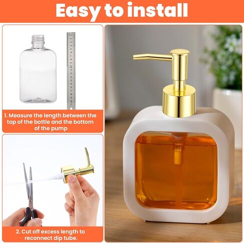 4 Pack Soap Dispenser Pump Replacement, Polypropylene Pump Head for Standard 28/400 Thread Bottles, Gold Soap Dispenser Top Replacement for Lotion, Dish & Liquid Soaps in Saudi Arabia