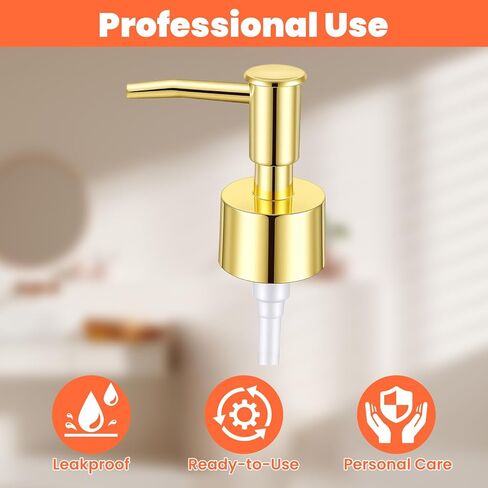 4 Pack Soap Dispenser Pump Replacement, Polypropylene Pump Head for Standard 28/400 Thread Bottles, Gold Soap Dispenser Top Replacement for Lotion, Dish & Liquid Soaps in Saudi Arabia