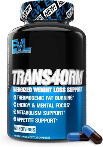 دعم حرق الدهون من EVL - دعم سريع المفعول لفقدان الوزن ودعم الشهية - مكمل الشاي الأخضر Trans4orm للرجال والنساء - 60 وجبة in Saudi Arabia