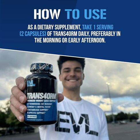 دعم حرق الدهون من EVL - دعم سريع المفعول لفقدان الوزن ودعم الشهية - مكمل الشاي الأخضر Trans4orm للرجال والنساء - 60 وجبة in Saudi Arabia