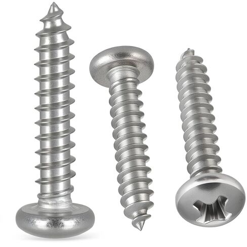 #8 x 3/4 Inch Pan Head Wood Screws, Phillips Drive, Stainless Steel 304 (18-8),Self Tapping for Wood, Sheet Metal Screws (120Pcs) in Kuwait