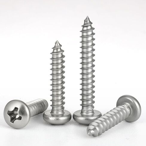 #8 x 3/4 Inch Pan Head Wood Screws, Phillips Drive, Stainless Steel 304 (18-8),Self Tapping for Wood, Sheet Metal Screws (120Pcs) in Kuwait