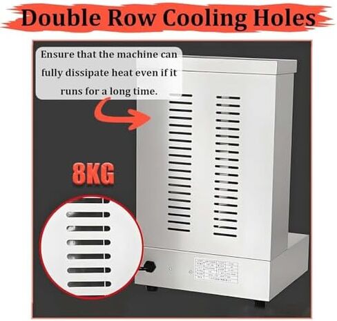 Commercial Shawarma Rotisserie Machine - 2-Burner Doner Kebab Grill with 360° Rotating Broiler, Adjustable Temp, Ideal for BBQ Parties, Home & Restaurant Use (Gas 2800P) in Saudi Arabia