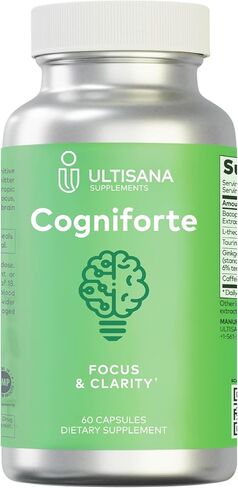 Cogniforte Brain Supplement for Memory and Focus | Enhanced Cognitive Support, Mental Clarity & Energy Booster | L-Theanine, Gingko Biloba, Taurine, Vitamin B12 & Caffeine | 90 Count in Saudi Arabia