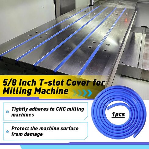 5/8 Inch T-Slot Cover for Milling Machine, 150 Inch Blue T-Slot Silicone Protector for 9"x 48" Manual Milling Machine, Ensuring A Snug Fit for Seamless Protection in Saudi Arabia