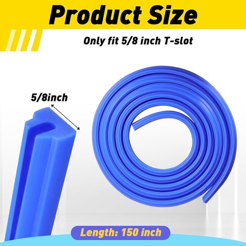 5/8 Inch T-Slot Cover for Milling Machine, 150 Inch Blue T-Slot Silicone Protector for 9"x 48" Manual Milling Machine, Ensuring A Snug Fit for Seamless Protection in Saudi Arabia