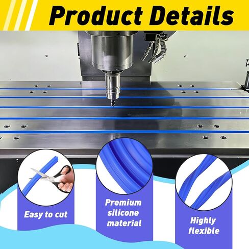 5/8 Inch T-Slot Cover for Milling Machine, 150 Inch Blue T-Slot Silicone Protector for 9"x 48" Manual Milling Machine, Ensuring A Snug Fit for Seamless Protection in Saudi Arabia