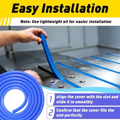 5/8 Inch T-Slot Cover for Milling Machine, 150 Inch Blue T-Slot Silicone Protector for 9"x 48" Manual Milling Machine, Ensuring A Snug Fit for Seamless Protection in Saudi Arabia