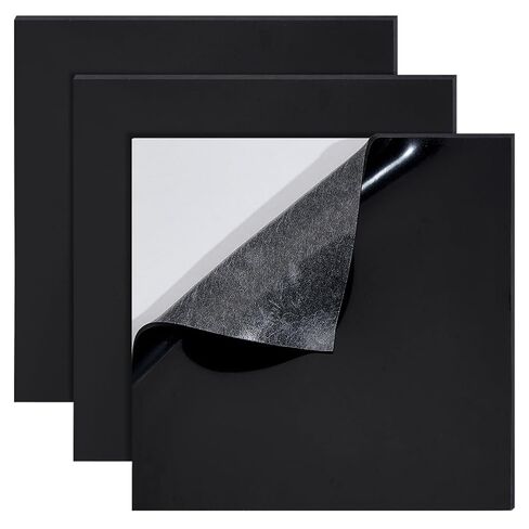 BENECREAT 3Pcs 8x8Inch Adhesive Silicone Rubber Sheets, Black High Temperature Rsistant Rubber Mat for DIY Gaskets Material, Pads, Sealing, Cushion, 1mm Thick in Saudi Arabia