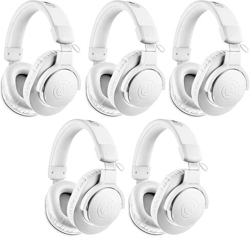 Audio-Technica ATH-M20x Closed-Back Over-Ear Professional Monitor Headphones, White, 5-Pack in Saudi Arabia