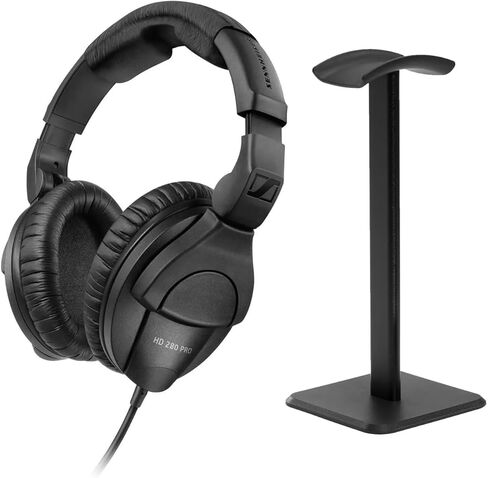 Sennheiser HD 280 Pro Circumaural Closed-Back Monitor Headphones, Bundle with Desktop Stand, Black in Saudi Arabia