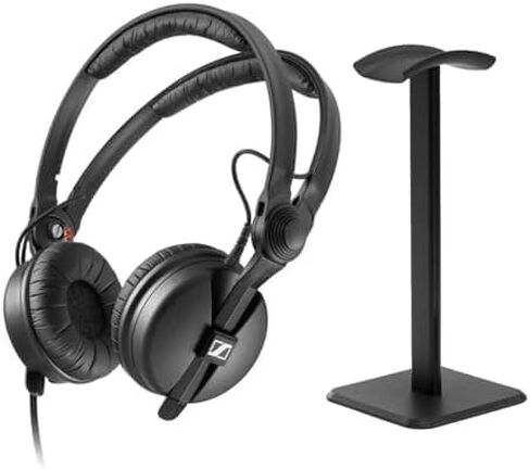 Sennheiser HD 25 Closed-Back On-Ear Monitor Headphones, Bundle with Turnstile Audio Desktop Stand, Black in Saudi Arabia