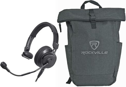 Audio-Technica BPHS2Sa-XF4 Bundle: Single-Ear Dynamic Broadcast Headset with 4-Pin XLRF, RPAK Charcoal Backpack with Padded Laptop Pocket, 2 Items in Saudi Arabia