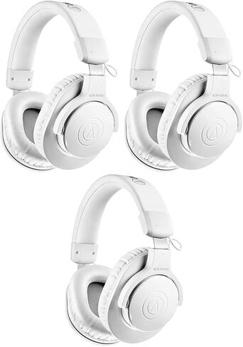 Audio-Technica ATH-M20x Closed-Back Over-Ear Professional Monitor Headphones, White, 3-Pack in Saudi Arabia
