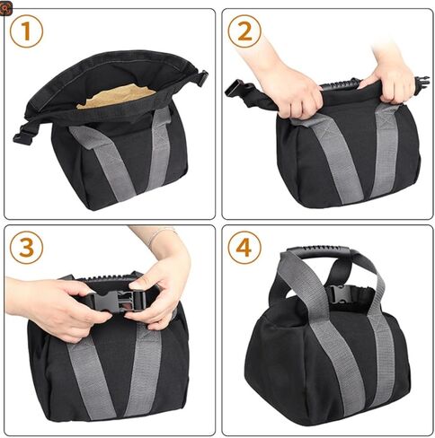 Fitness sandbag Weight Bag, for Strength Training, Yoga and Exercise, Weight Squat Bag, Black, 9.84 x 9.84 x 6.69 inches in Kuwait