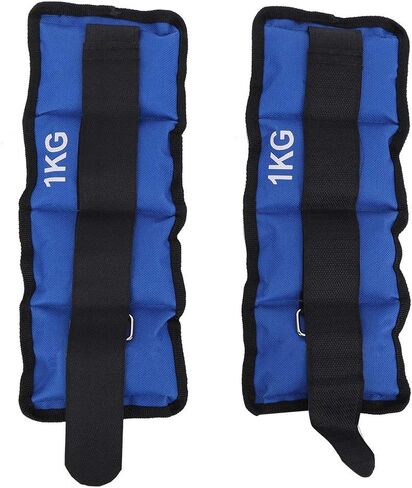 Ymiko 2Pcs Ankle Wrist Weight Straps for Gym Fitness Yoga Running, Strength Training Sand Bags Equipment (1KG) in Saudi Arabia