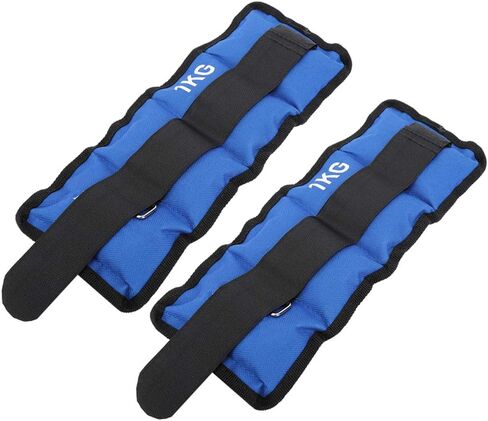 Ymiko 2Pcs Ankle Wrist Weight Straps for Gym Fitness Yoga Running, Strength Training Sand Bags Equipment (1KG) in Saudi Arabia
