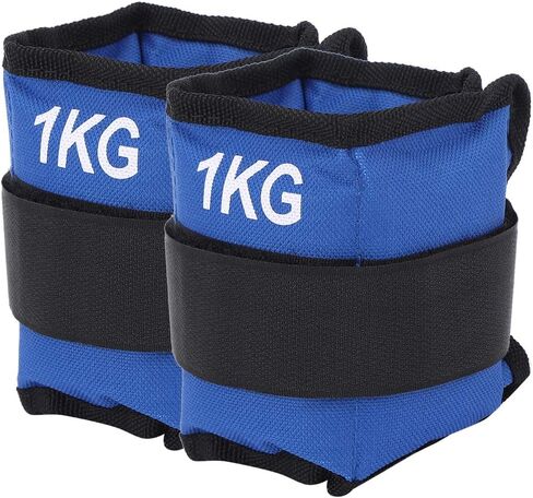 Ymiko 2Pcs Ankle Wrist Weight Straps for Gym Fitness Yoga Running, Strength Training Sand Bags Equipment (1KG) in Saudi Arabia