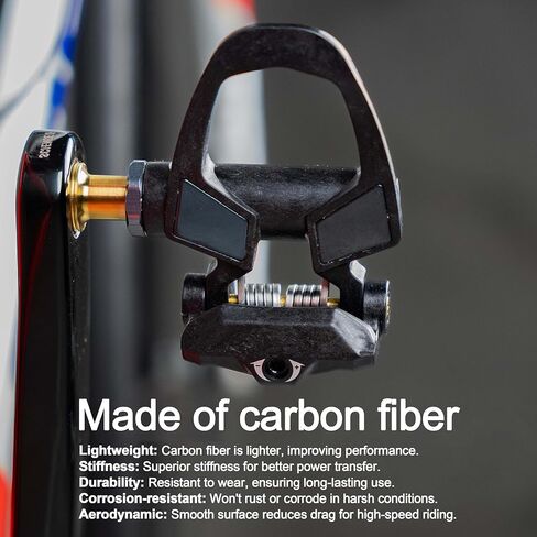 Thinvik Full Carbon Ti Bike Clipless Pedals for Shimano SPD-SL System Ultra Lightweight 200g with Cleats for Road Bike Cycling in Saudi Arabia
