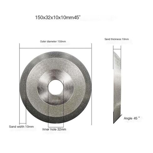 Diamond Single Bevel Grinding Wheel, 30 45 60 Degrees Abrasive Disc for Alloy Tungsten Steel CBN Ceramic Milling Cutter 1pc(150x32x10-V45,100) in Saudi Arabia