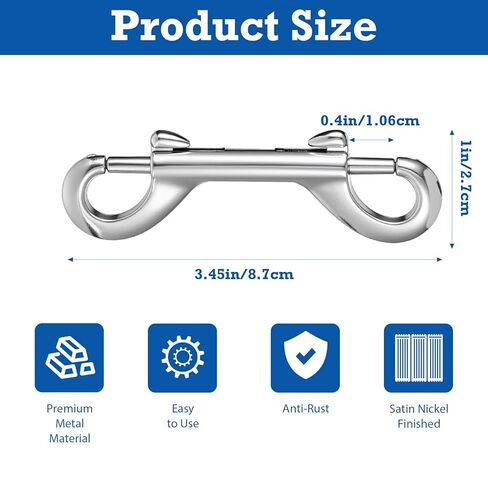 30 قطعة خطافات مزدوجة الأطراف مقاس 3.5 بوصة، مشابك زناد شديدة التحمل من سبائك الزنك بسعة 110 رطل لمقود الكلاب وسلسلة المفاتيح ودلو الحصان والأرجوحة والاستخدام الخارجي in Kuwait