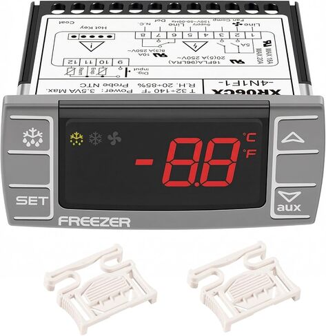 Replacement for Dixell XR06CX-4N1F1 Temperature Controller, Digital Thermostat for 120V Commercial Refrigerator & Freezer, Dual NTC Input, Compressor Fan Defrost Control in Saudi Arabia